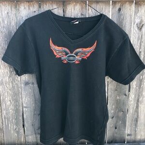 Harley-Davidson Black Tee with Flame Logo